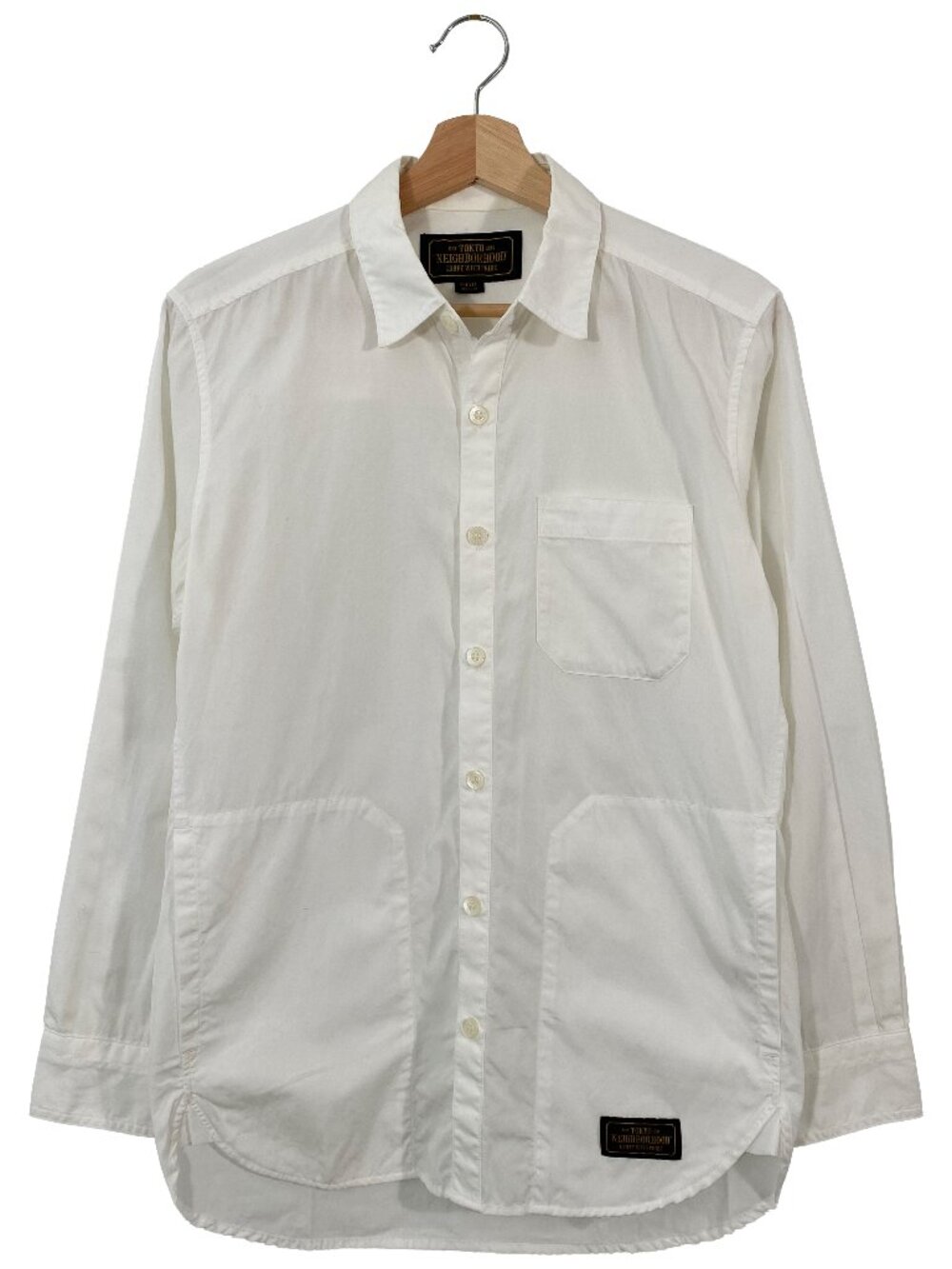 NEIGHBORHOOD Japan Classic White / C-Shirt.LS Buttoned Shirt men's size Small